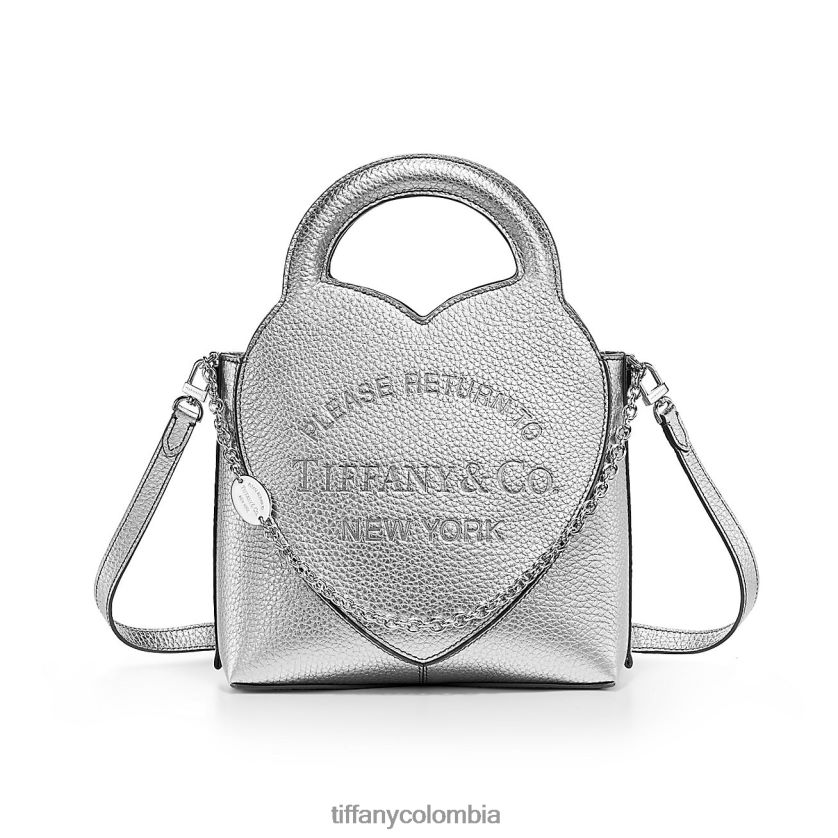 Tiffany mini bolso de mano unisexo 2J40B82352 accesorios en cuero plateado - Haga un click en la imagen para cerrar