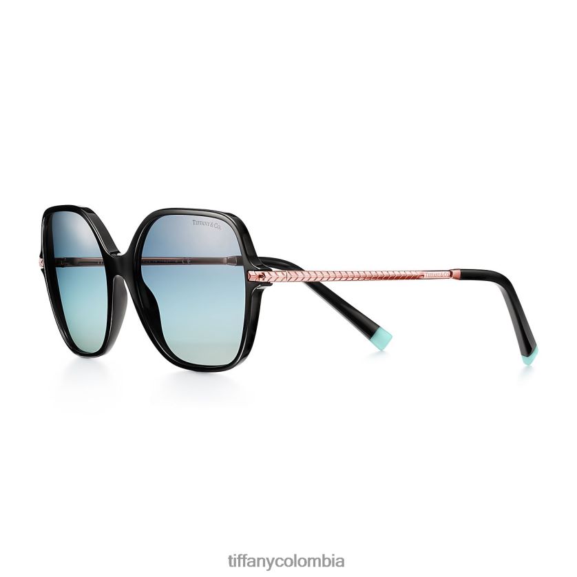 Tiffany Gafas de sol unisexo 2J40B82563 accesorios en acetato negro con lentes azul tiffany degradadas - Haga un click en la imagen para cerrar