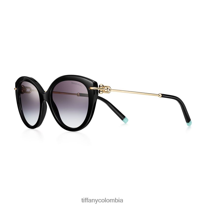 Tiffany Gafas de sol unisexo 2J40B82570 accesorios en acetato negro con lentes gris degradado - Haga un click en la imagen para cerrar