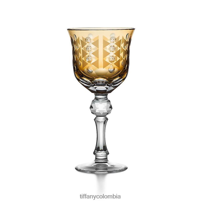 Tiffany copa de vino blanco unisexo 2J40B82194 decoración del hogar en cristal de plomo amarillo ámbar