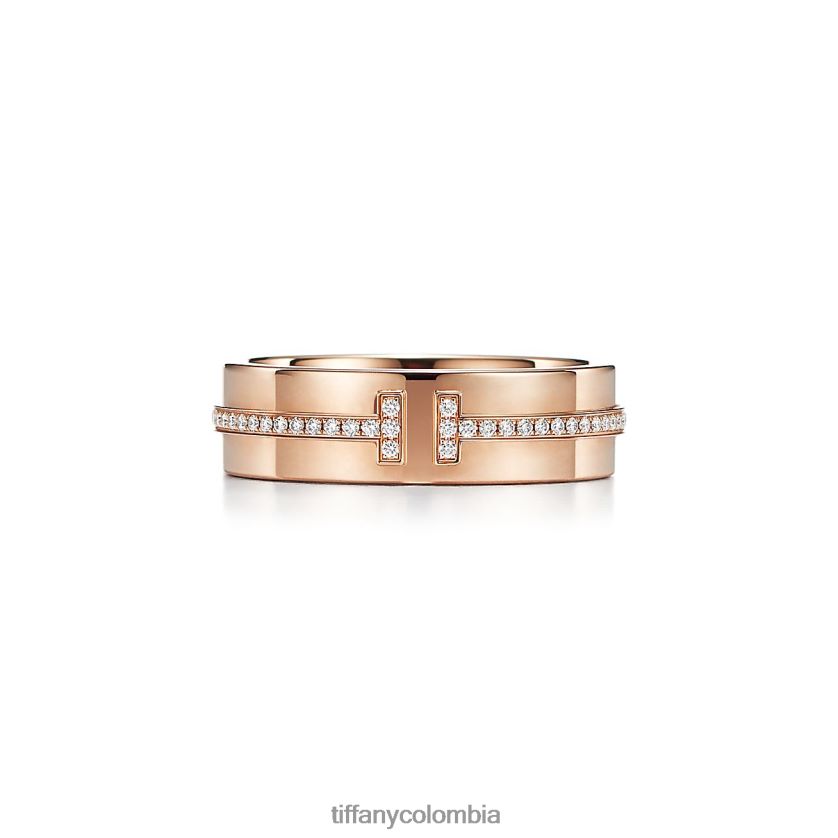 Tiffany anillo ancho de diamantes unisexo 2J40B81767 joyas en oro rosa de 18k