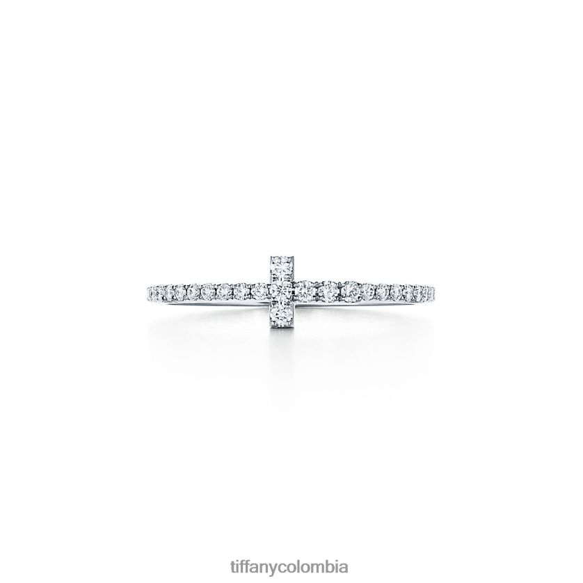 Tiffany anillo con banda de alambre de diamantes unisexo 2J40B81764 joyas en oro blanco de 18k