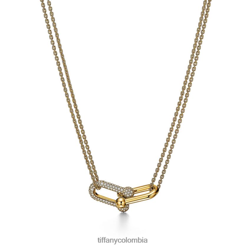 Tiffany colgante de enlace unisexo 2J40B8250 joyas en oro amarillo con pavé de diamantes - Haga un click en la imagen para cerrar