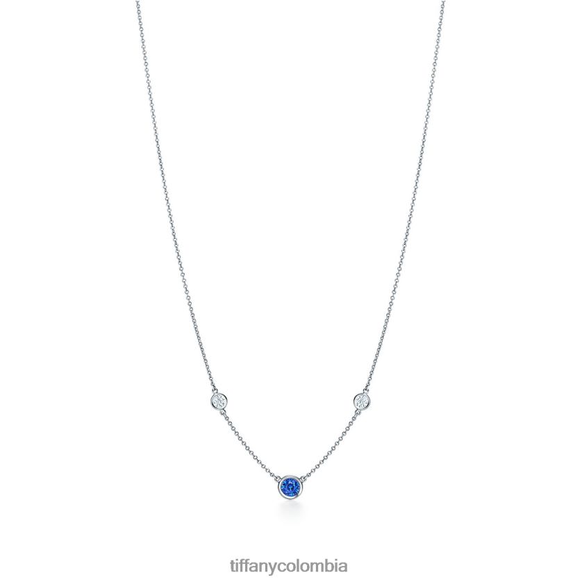 Tiffany collar de color cortado a medida unisexo 2J40B8256 joyas en platino con zafiro y diamantes - Haga un click en la imagen para cerrar