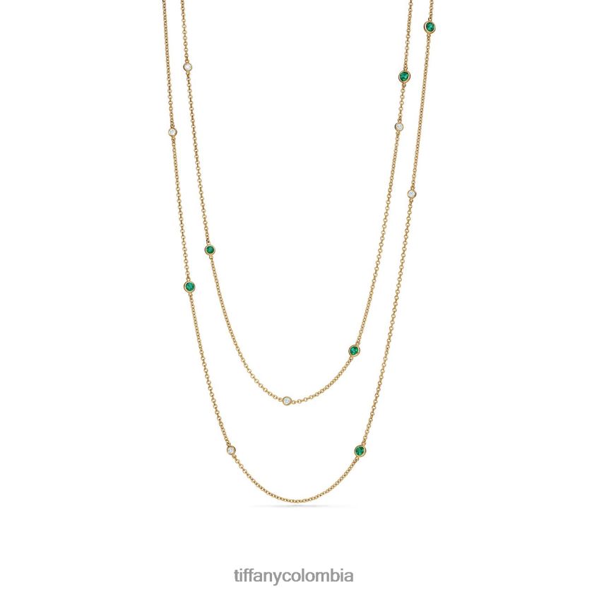 Tiffany collar de espolvorear de color cortado a medida unisexo 2J40B8258 joyas en oro con esmeraldas y diamantes - Haga un click en la imagen para cerrar