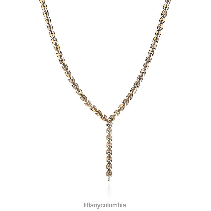 Tiffany collar de gota de vid unisexo 2J40B8308 joyas en oro amarillo con diamantes - Haga un click en la imagen para cerrar