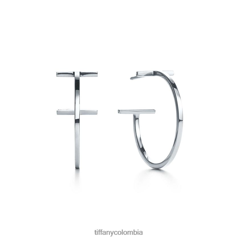 Tiffany aretes de aro unisexo 2J40B8931 joyas en oro blanco de 18k - Haga un click en la imagen para cerrar