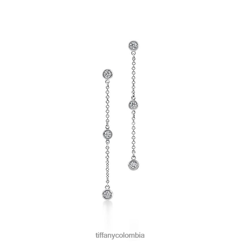 Tiffany pendientes colgantes de diamantes cortados a medida unisexo 2J40B8906 joyas en platino