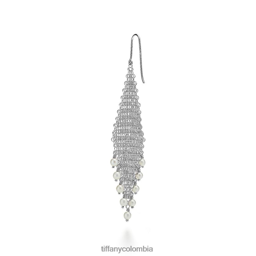Tiffany pendientes con flecos de malla unisexo 2J40B8949 joyas