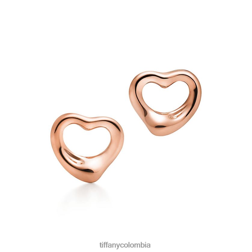 Tiffany pendientes de corazón abierto unisexo 2J40B8737 joyas en oro rosa, 11 mm - Haga un click en la imagen para cerrar