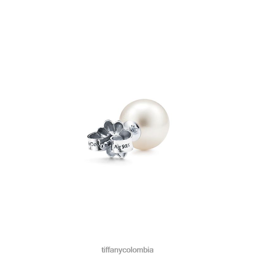 Tiffany pendientes de perlas unisexo 2J40B8880 joyas en plata, 8-9 mm