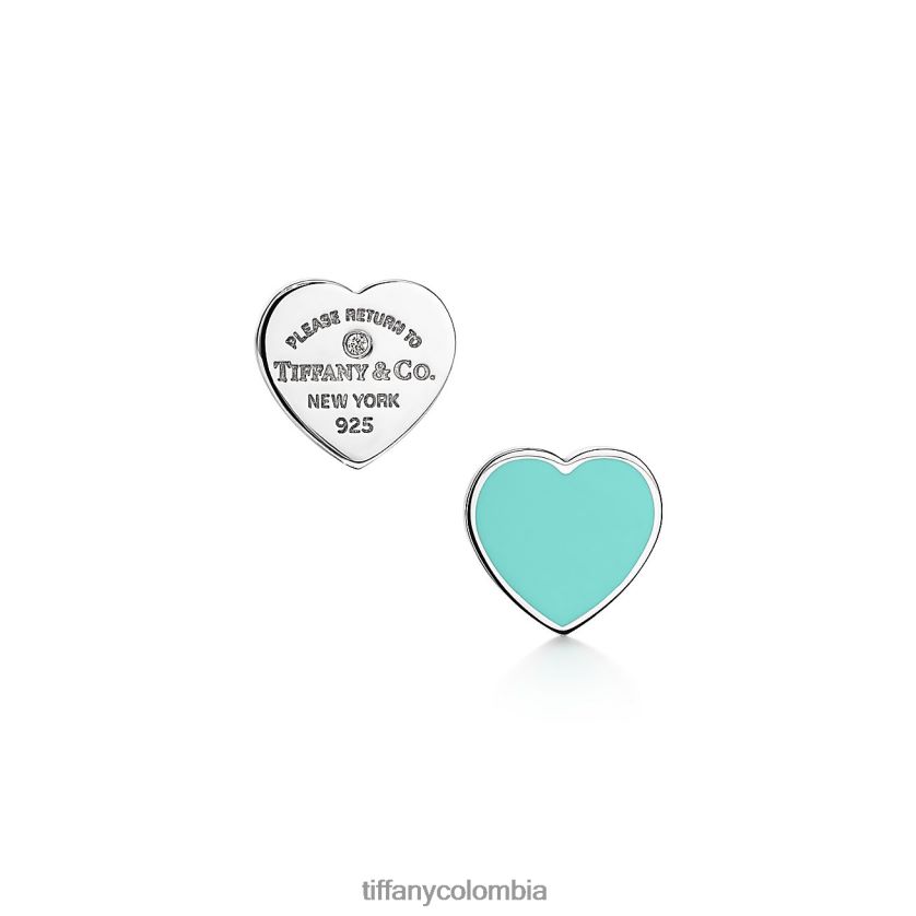 Tiffany pendientes unisexo 2J40B8726 joyas en plata con azul tiffany y un diamante, mini