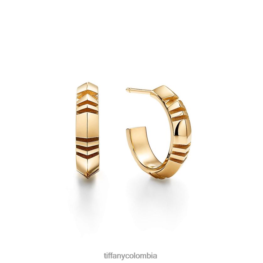 Tiffany x pendientes de aro unisexo 2J40B8763 joyas en oro amarillo, pequeño