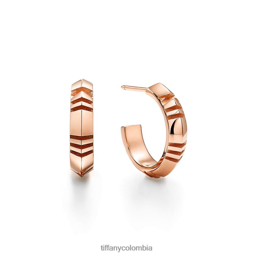 Tiffany x pendientes de aro unisexo 2J40B8827 joyas en oro rosa, pequeño
